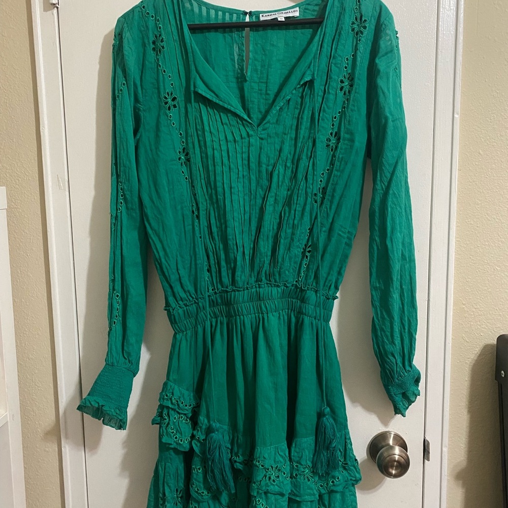 Karina Grimaldi Green Long Sleeve Dress